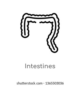 outline intestines vector icon. isolated black simple line element illustration from medical concept. editable vector stroke intestines icon on white background