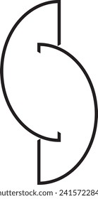 Elemento vector de logotipo de letra inicial de esquema