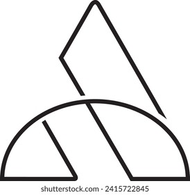Elemento vector de logotipo de letra inicial de esquema