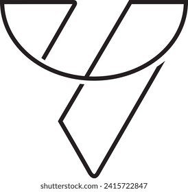 Elemento vector de logotipo de letra inicial de esquema