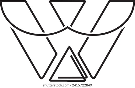 Outline intial letter logo vector element