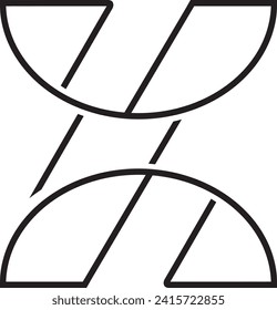 Outline intial letter logo vector element