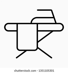 Outline ironing board vector icon