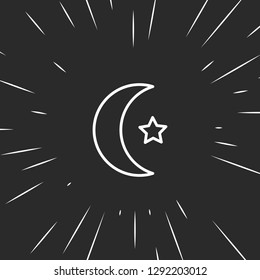 Outline islam moon icon illustration isolated vector sign symbol