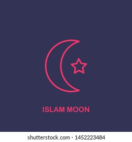 Outline islam moon icon.islam moon vector illustration. Symbol for web and mobile