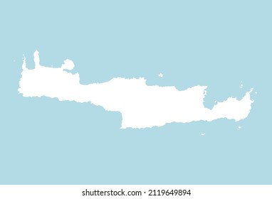 Outline isolated map of Crete svg