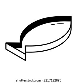 An outline isometric icon of baking mold 