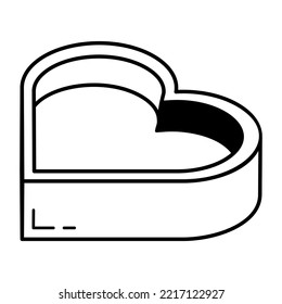 Icono isométrico de contorno del molde de cocción 