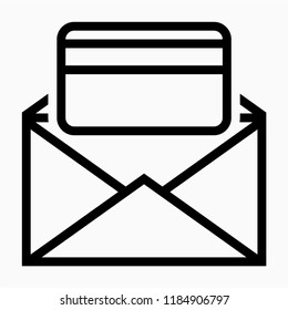 Outline issue card pixel perfect vector icon