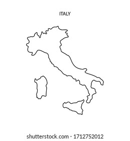 Outline Italy Map Simple Thin Line Icon Vector Illustration