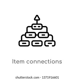 outline item connections vector icon. isolated black simple line element illustration from business concept. editable vector stroke item connections icon on white background