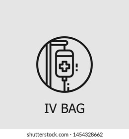 Outline iv bag vector icon. Iv bag illustration for web, mobile apps, design. Iv bag vector symbol.