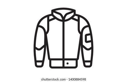 Outline Jacket icon isolated on white background. Line pictogram. Premium symbol for website design, mobile application, logo, ui. Editable stroke. Vector illustration. Eps10 - Vector