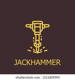 Outline jackhammer vector icon. Jackhammer illustration for web, mobile apps, design. Jackhammer vector symbol.