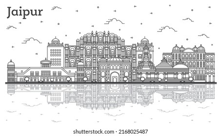 Outline Jaipur India City Skyline Historic Stock Vector (Royalty Free ...