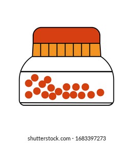 Outline jar capsule vector icon for web design isolated on white background