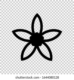 outline jasmine icon flat vector on transparent background