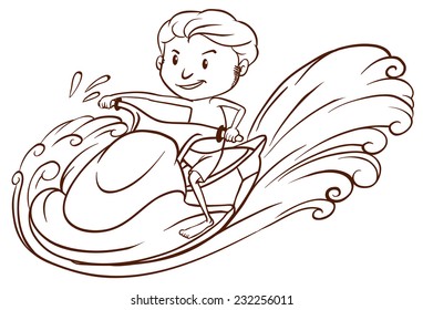 Outline of a je skier
