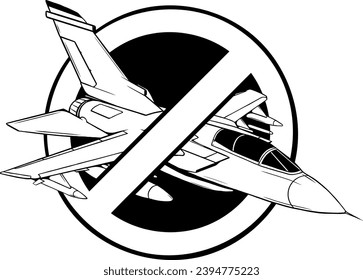 outline jet fighter vector design