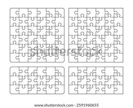 Outline Jigsaw puzzle blank template