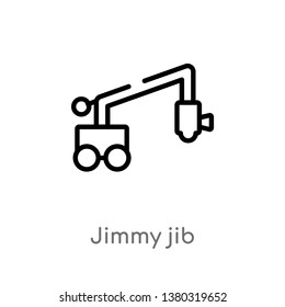 outline jimmy jib vector icon. isolated black simple line element illustration from cinema concept. editable vector stroke jimmy jib icon on white background