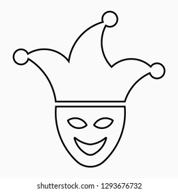 Outline joker face vector icon
