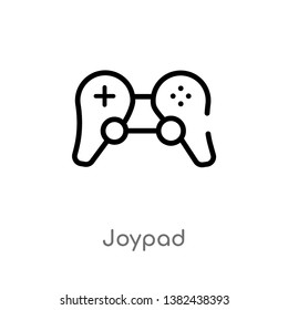 outline joypad vector icon. isolated black simple line element illustration from electronic stuff fill concept. editable vector stroke joypad icon on white background