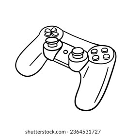Outline Joystick controller. Gamepad vector line icon isolated on white background.