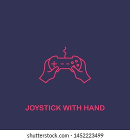 Outline joystick with hand icon.joystick with hand vector illustration. Symbol for web and mobile
