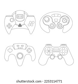 Outline Joystick icon. flat design game concept.  Vector, illustration. stroke. Thin line.