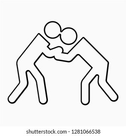 Outline judo vector icon