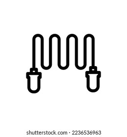 Outline jump rope icon. Illustration of sports equipment. The jump rope icon design is suitable for app users, website developers, graphic designers. White background icon illustration