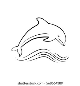 outline of jumping dolphin