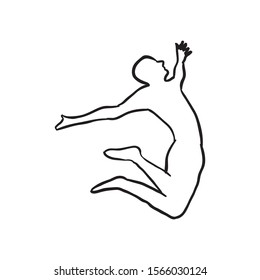 Outline jumping man simple design template