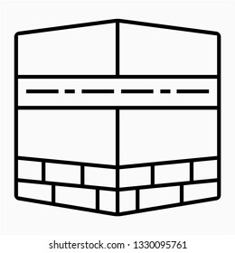 Outline kaaba vector icon