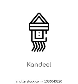 outline kandeel vector icon. isolated black simple line element illustration from india concept. editable vector stroke kandeel icon on white background