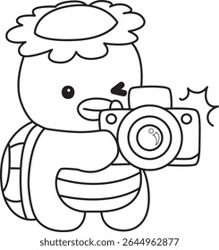 Outline of Kawaii japanese mythology Kappa sticker cute. Coloring pages of Cute kappa mascot ghost japanese.
outlineo of Kappa click the camera