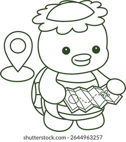 Contorno da mitologia japonesa kawaii Kappa adesivo bonito. Colorir páginas de bonito kappa mascote fantasma japonês.
esboço de Kappa veja o mapa