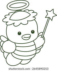 Outline of Kawaii japanese mythology Kappa sticker cute. Coloring pages of Cute kappa mascot ghost japanese. outline of Kappa like a fairy
