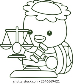 Contorno da mitologia japonesa kawaii Kappa adesivo bonito. Colorir páginas de bonito kappa mascote fantasma japonês.
contorno de Kappa trazer um martelo e escamas