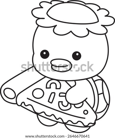 Outline of Kawaii japanese mythology Kappa sticker cute. Coloring pages of Cute kappa mascot ghost japanese.
outline of Kappa bring a big pizza