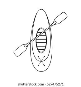 outline kayaking board oar recreation camping