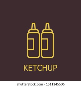 Outline ketchup vector icon. Ketchup illustration for web, mobile apps, design. Ketchup vector symbol.