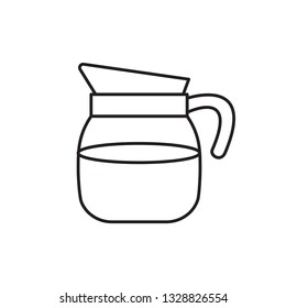 outline of kettle icon, modern concept, editable object, simple style