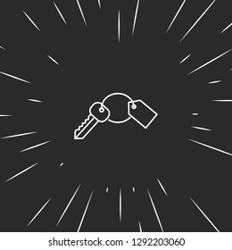 Outline key icon illustration isolated vector sign symbol