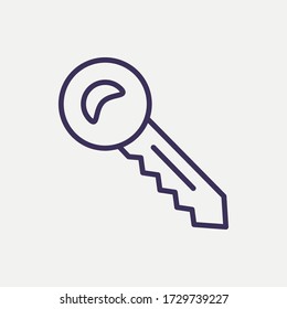 Icono de clave de esquema.ilustración vectorial de clave. Símbolo de web y móvil