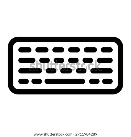 Outline keyboard icon for typing, input, and PC peripheral.