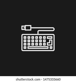 Outline keyboard vector icon. Keyboard illustration for web, mobile apps, design. Keyboard vector symbol.