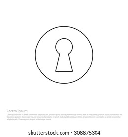Outline Keyhole Icon, Vector Illustration, Flat pictogram icon