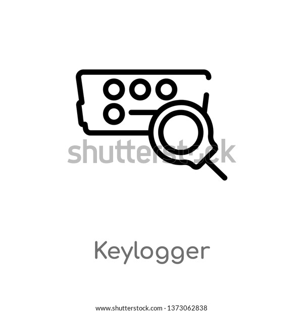 Outline Keylogger Vector Icon Isolated Black Stock Vector Royalty Free 